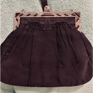 Exquisite Antique Silver framed handbag with jet black crystals and gemstones!
